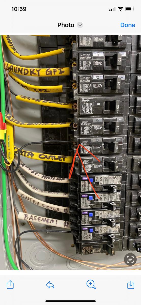 Labeled electrical wiring for organized circuit identification