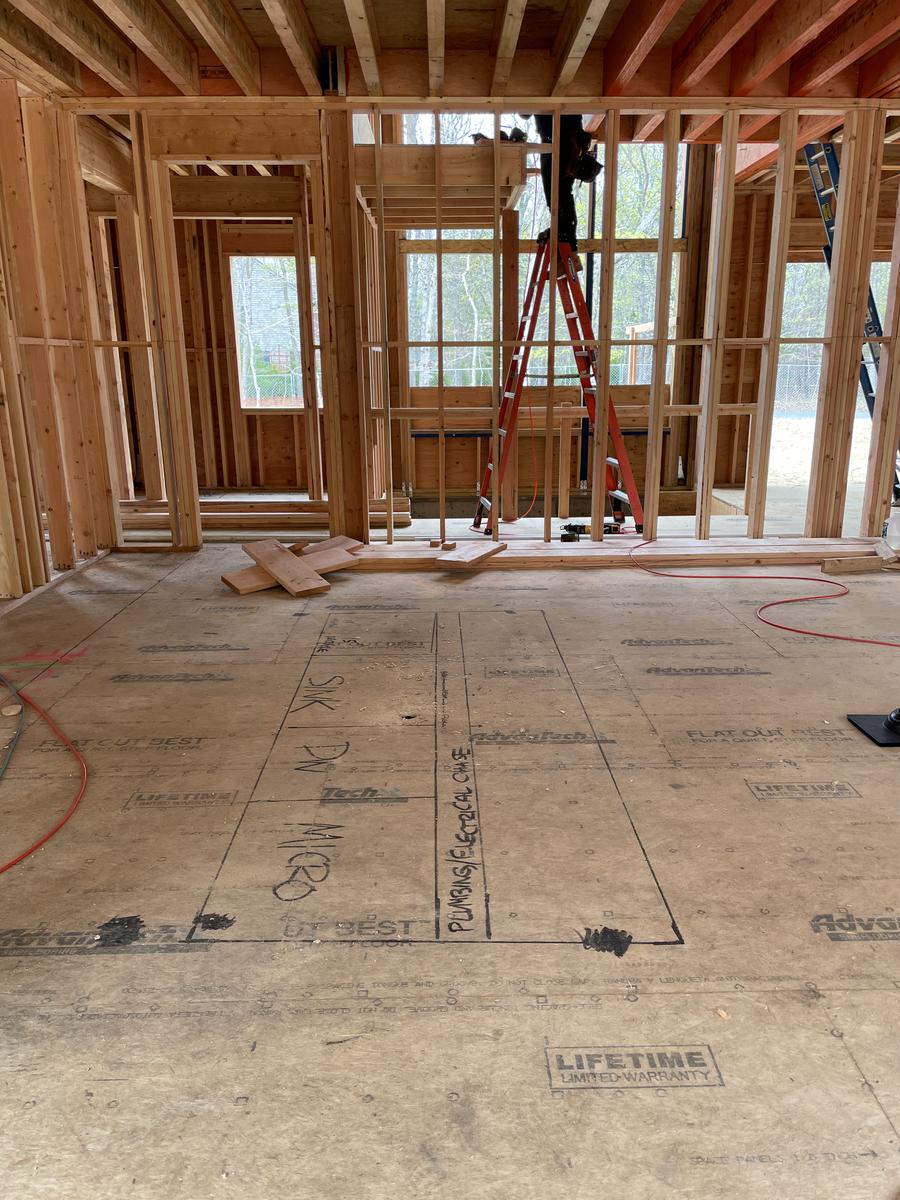 Electrical rough-in wiring during framing phase