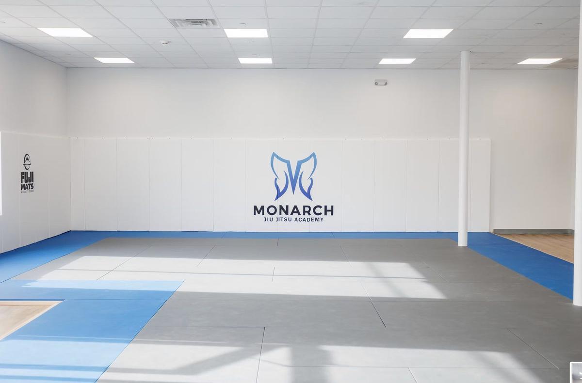 Open training area in Monarch Academy commercial fitness facility buildout